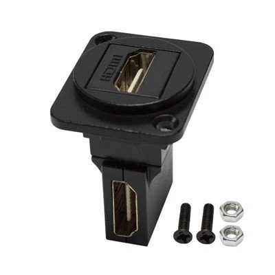 Højrevinklet HDMI panelmonteringsadapter hun-til-hun-konverter