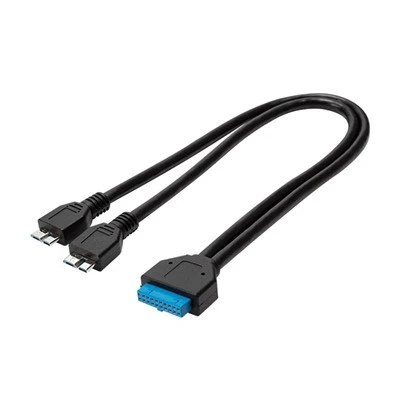 USB3.0 20 Pin Header Hun til 2 X Micro-B han-kabel